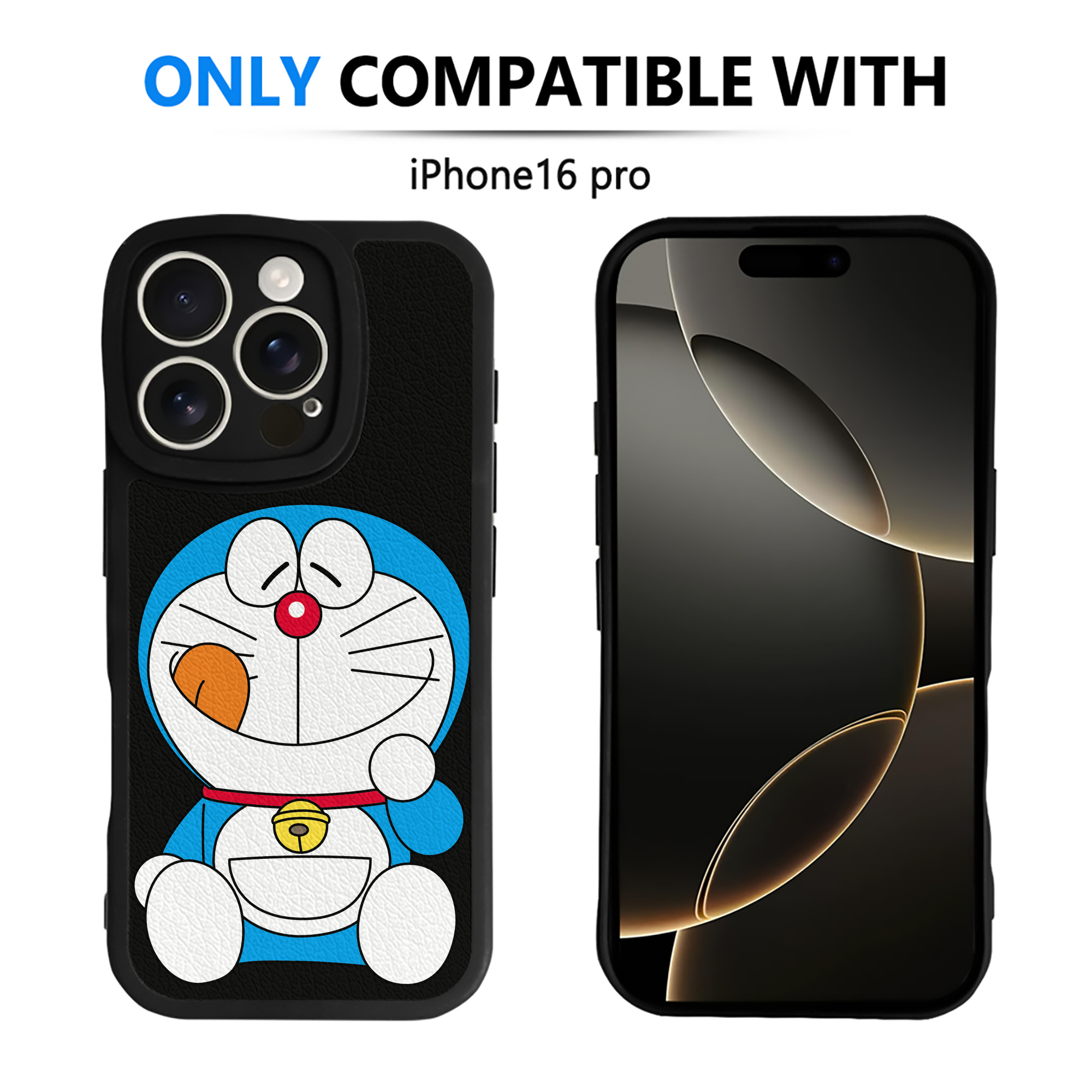 （画像用） ドラえもん Doraemon 【iPhone 16シリーズ対応】シリコンスマホケース（レザー調） 材質：シリコン
